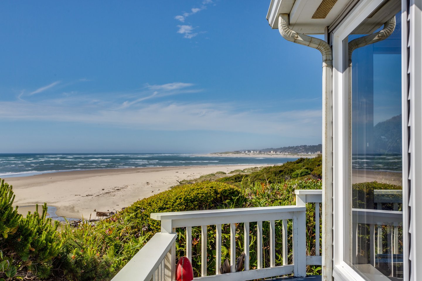 Off the deck and on to a beach path to miles of sandy beach!