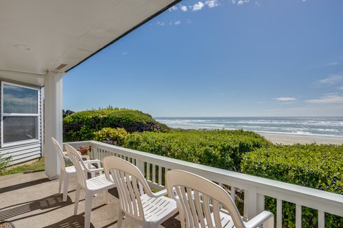 Enjoy panoramic views from the covered deck.