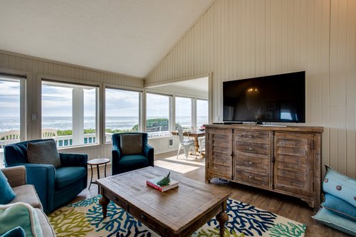 Watch your favorite movie or sporting event on the flat screen television