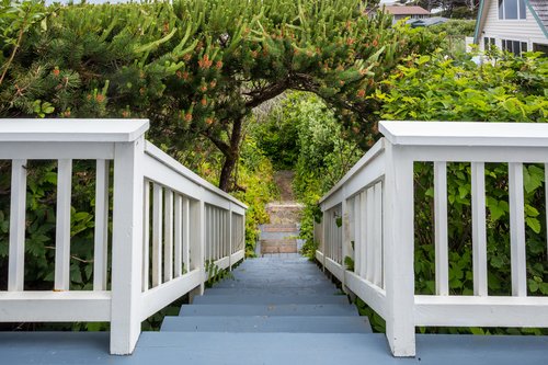 Access to the beach path is right off of the deck.