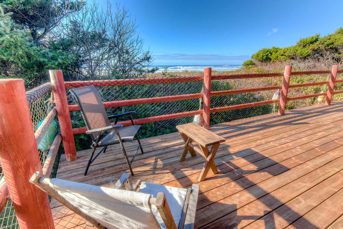 This large wrap around deck gives you plenty of space to sit out and enjoy the ocean breeze and salty air!