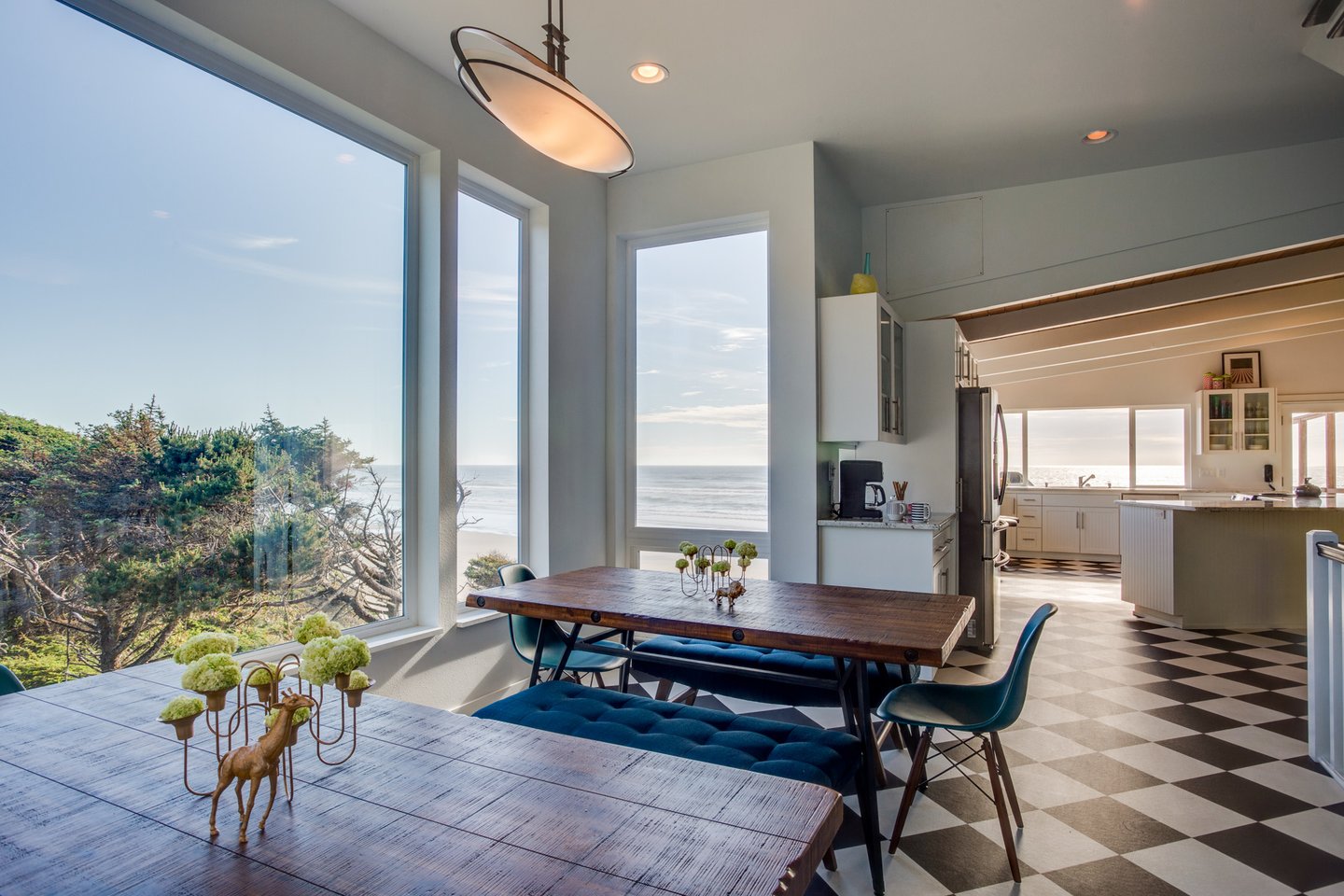 Dining off of the kitchen makes serving easy!