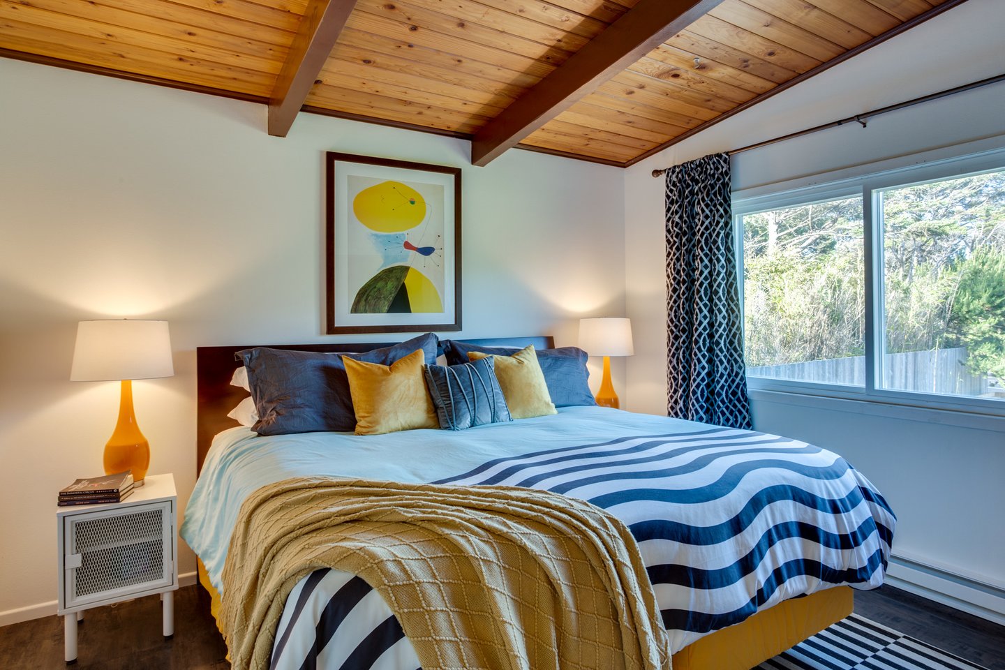 This second floor bedroom has a king bed that can be split in to two twins with advance notice.