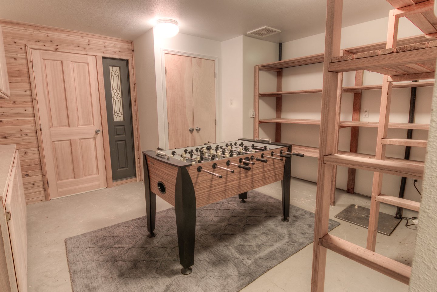 Foosball in the basement.
