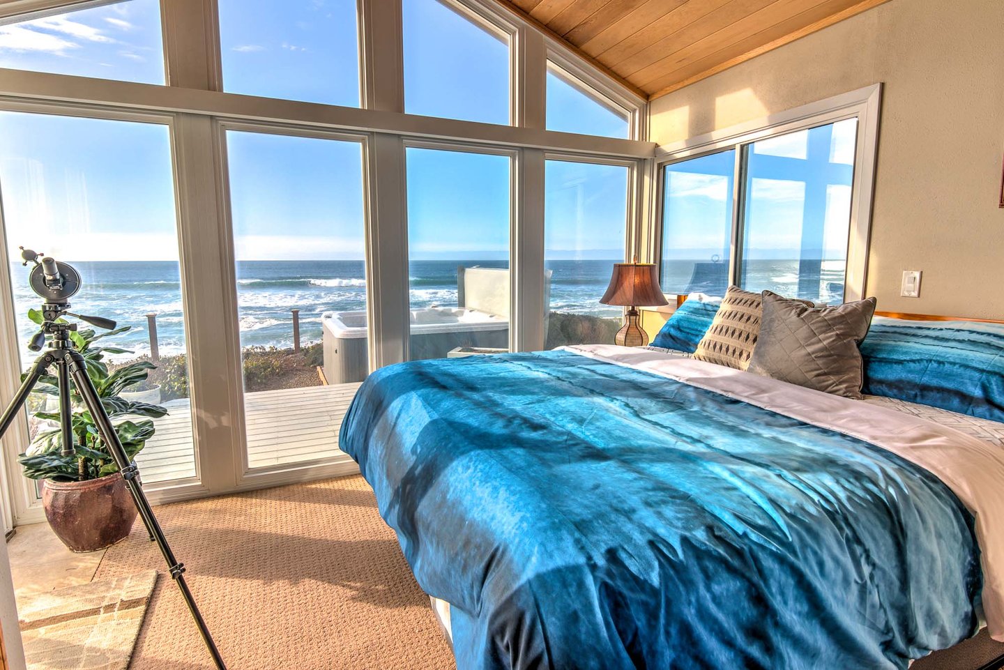 The perfect location to stay in bed and watch for whales as they pass by.
