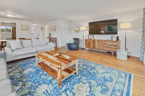 Enjoy your favorite sports or movie on the large flat screen TV.