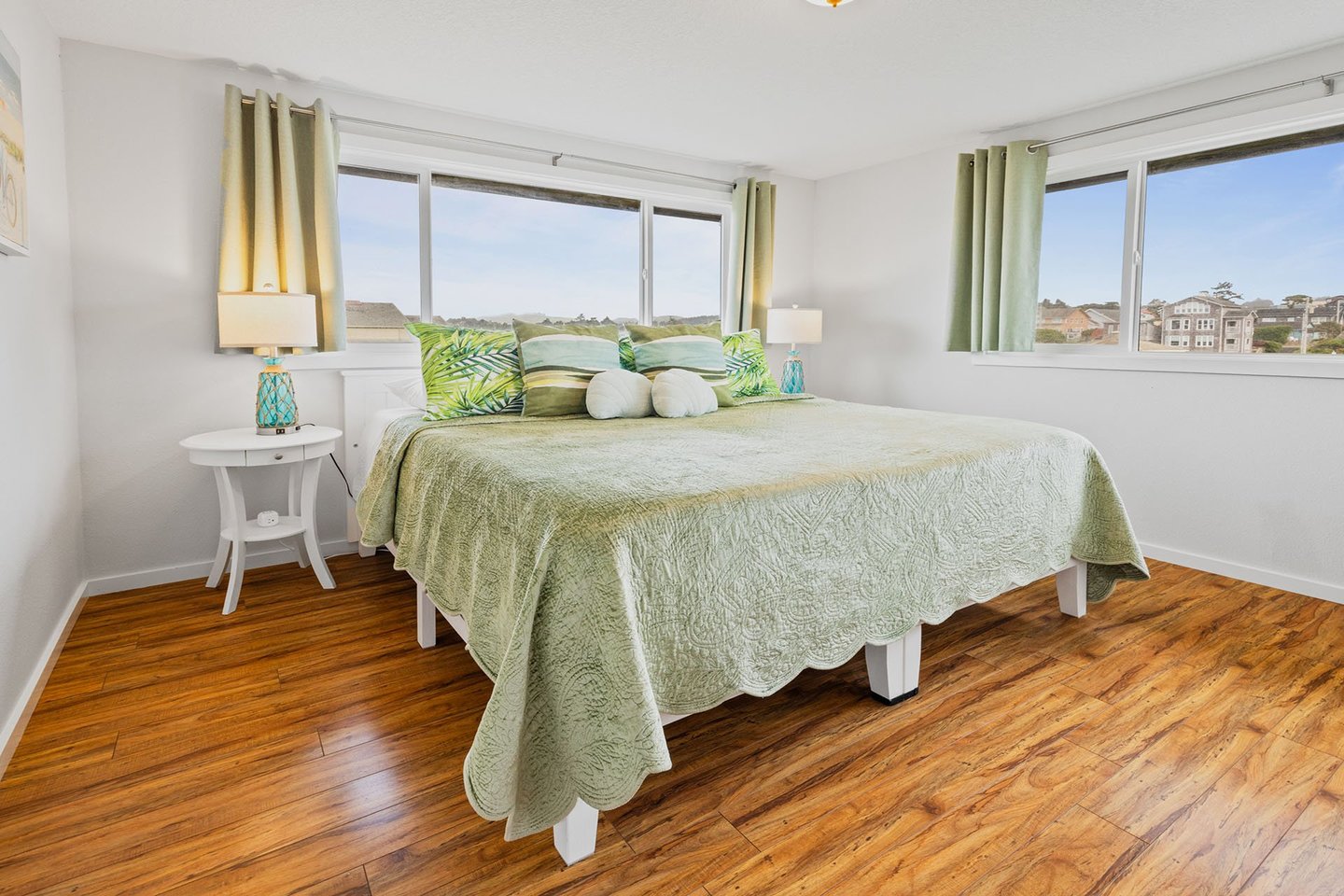 Bedroom #2 with a king size bed is sunny and bright!