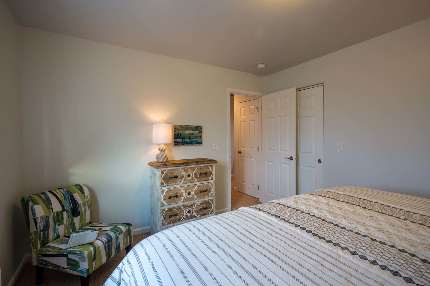 Three bedrooms upstairs makes this perfect for a family getaway.
