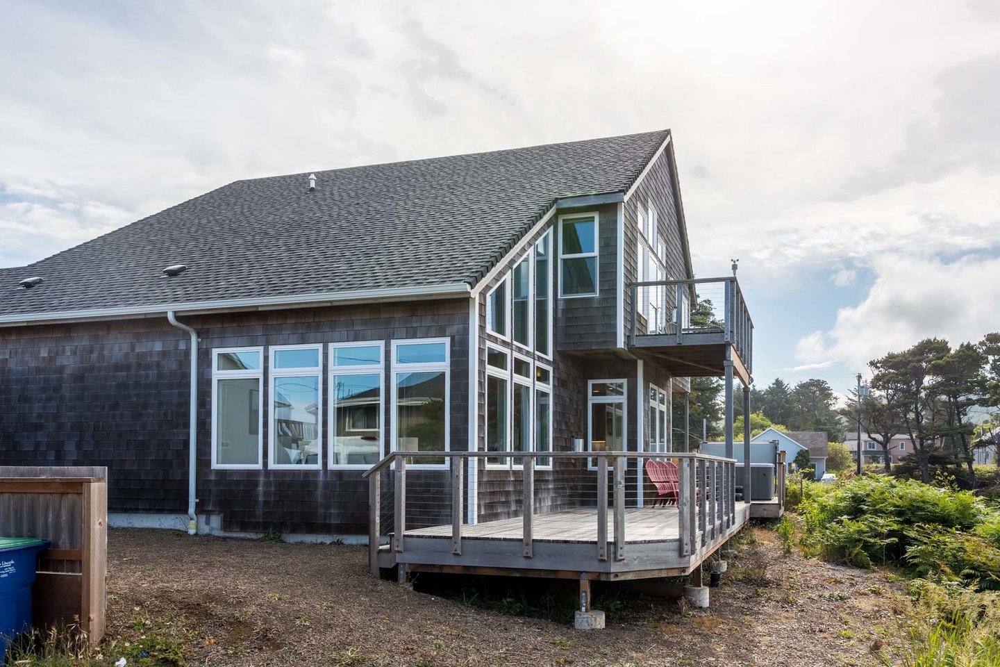 Just For The Halibut has ocean  view decks for your enjoyment.