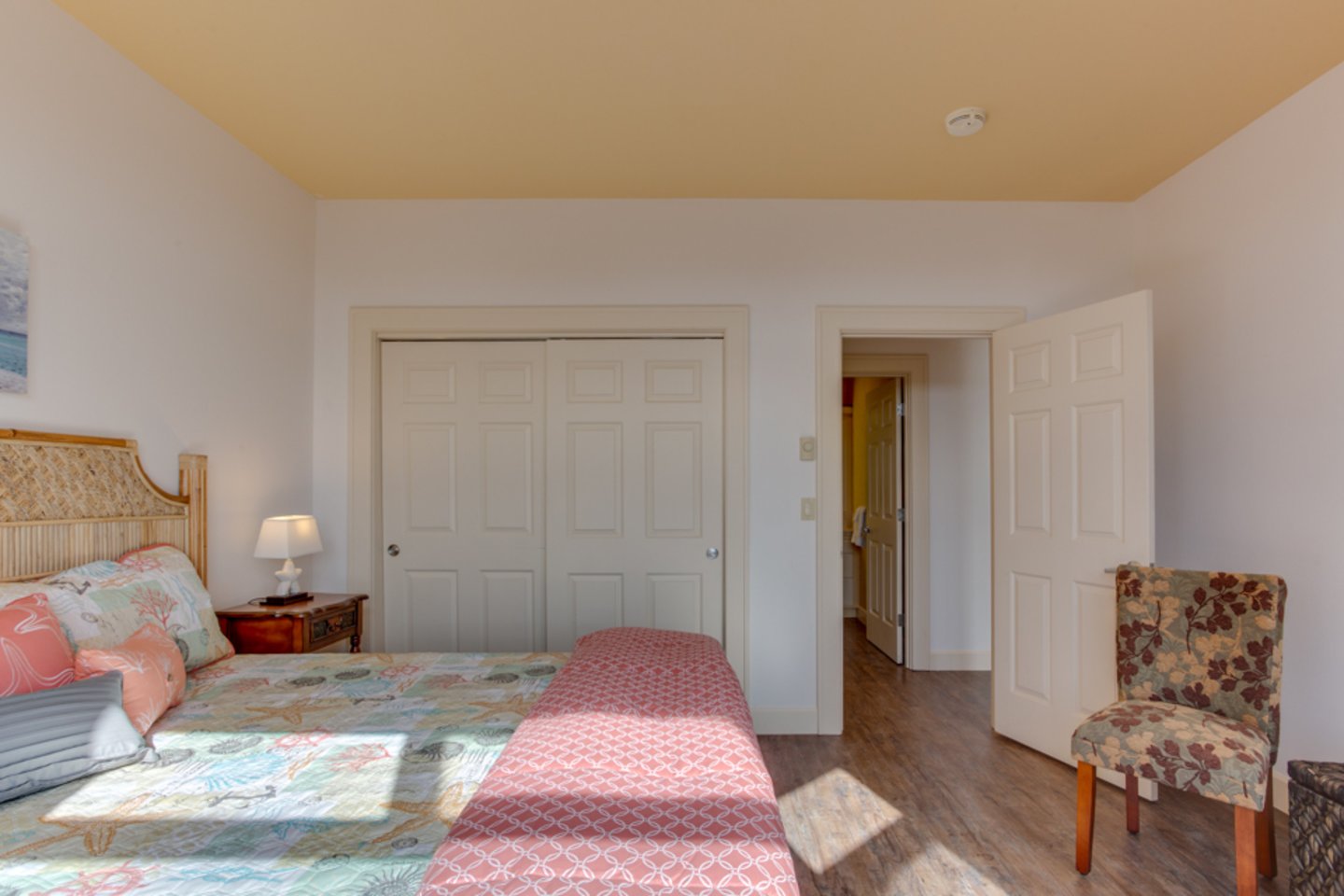 Just across the hall is a roomy bathroom.