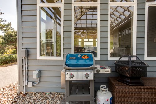The gas grill is perfect for making a yummy meal!