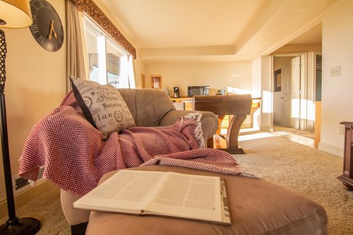 Curl up with a book downstairs while the kids play foosball.