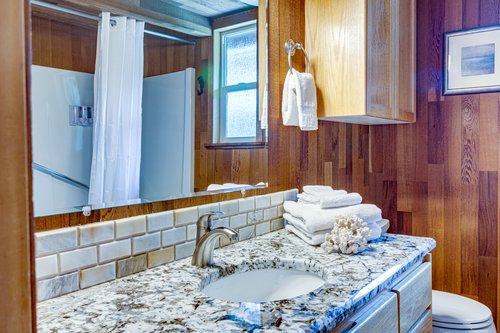 Plenty of room to share the downstairs bath.