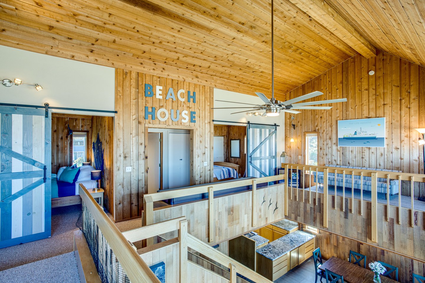 Enjoy the open loft areas upstairs.
