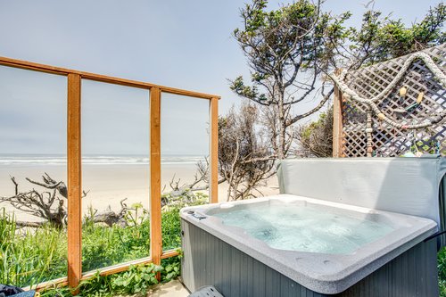 Relax in the hot tub after a long day of exploring.