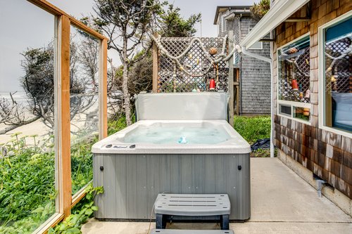 Nothing like relaxing in the hot tub after a day on the beach.