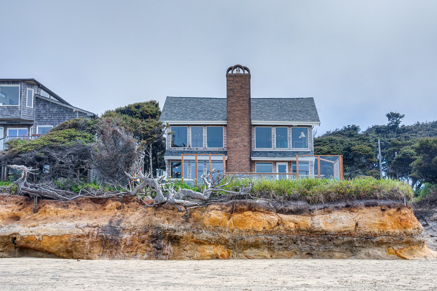 Perched on a small bluff, the views are from both floors!