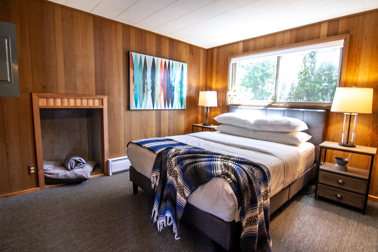 Even your furry friend has a special nook for its bed!