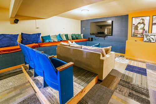 The 'hidden' media room is an extra bonus! Pick your favorite movie or sporting event!