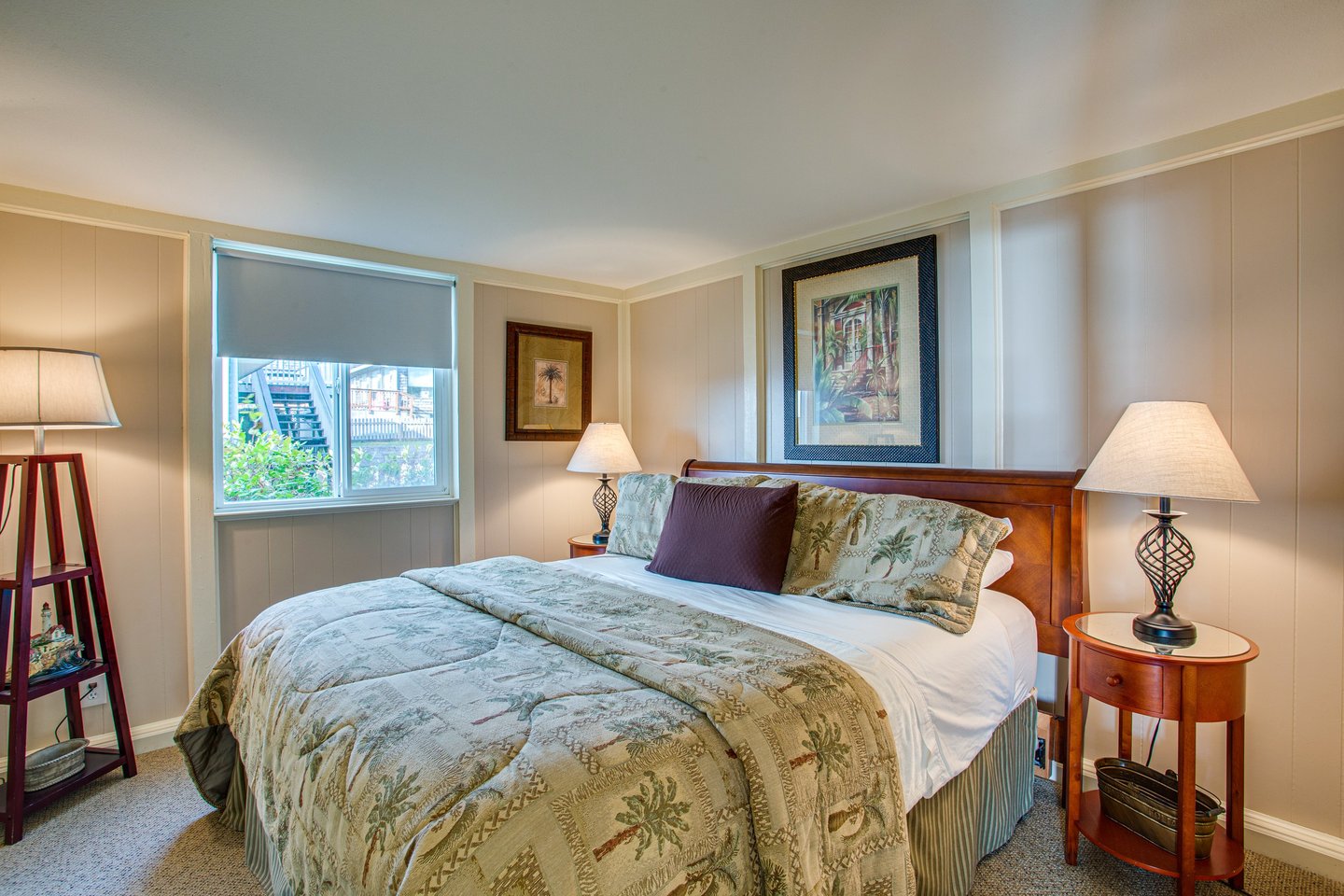Cozy up at night in the king bed on the main floor.