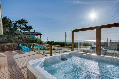 Soak in the hot tub after a long day.