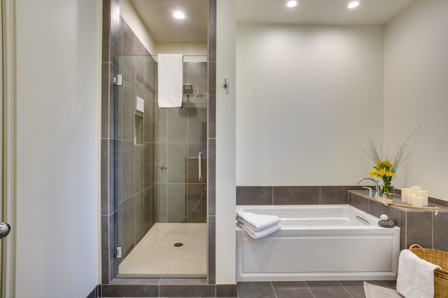 Relax in the luxury bath or shower.