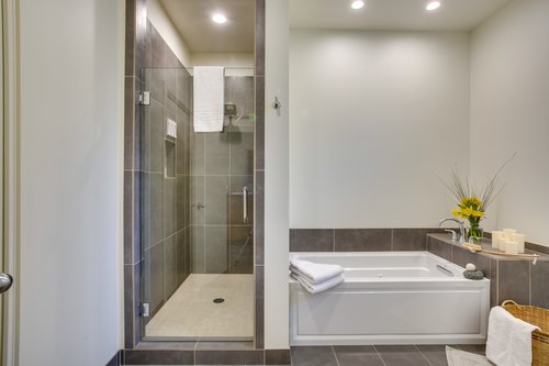 Relax in the luxury bath or shower.