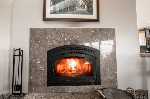Warm up by the fire after a day of exploring.