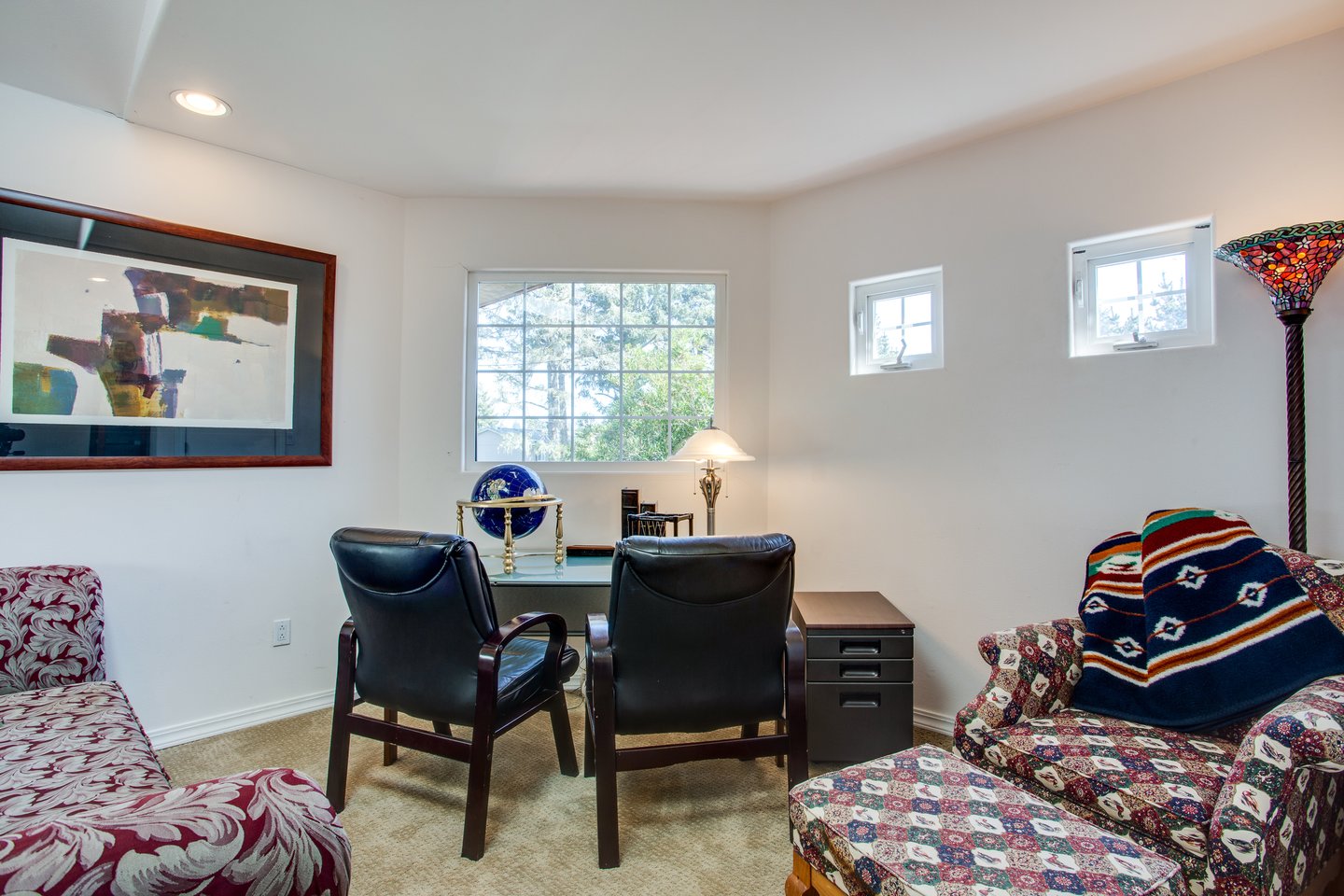 Attached to the master bedroom is a sitting room for work or relaxation.