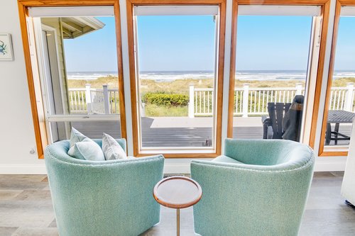 Sit with a glass of wine and a good book while watching the waves.