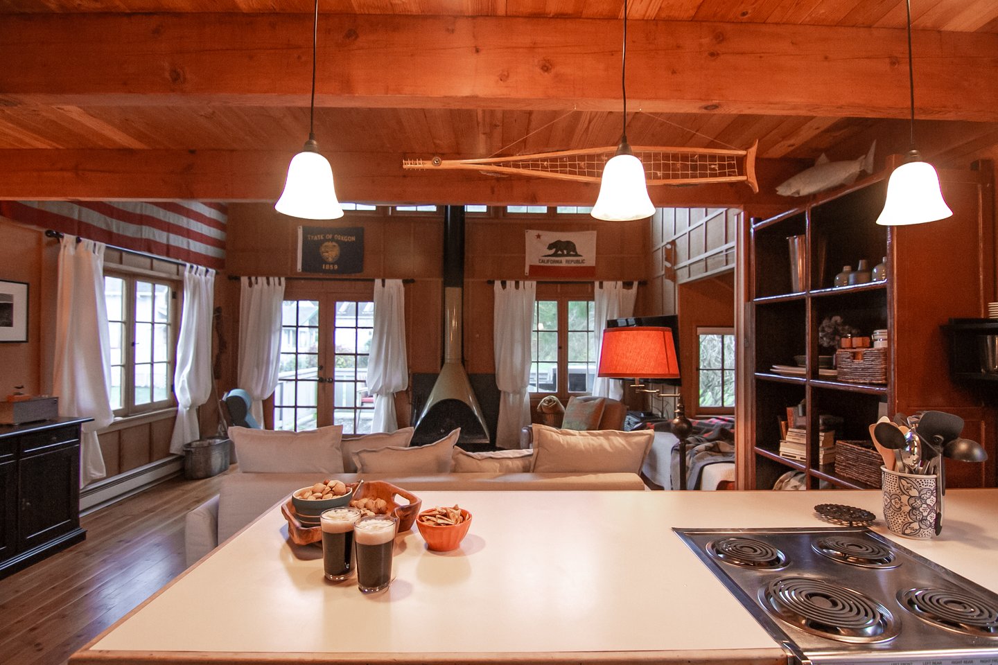 Counter space is abundant for the size of the kitchen.