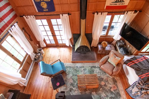 Light and airy yet cozy and comfy cabin retreat.