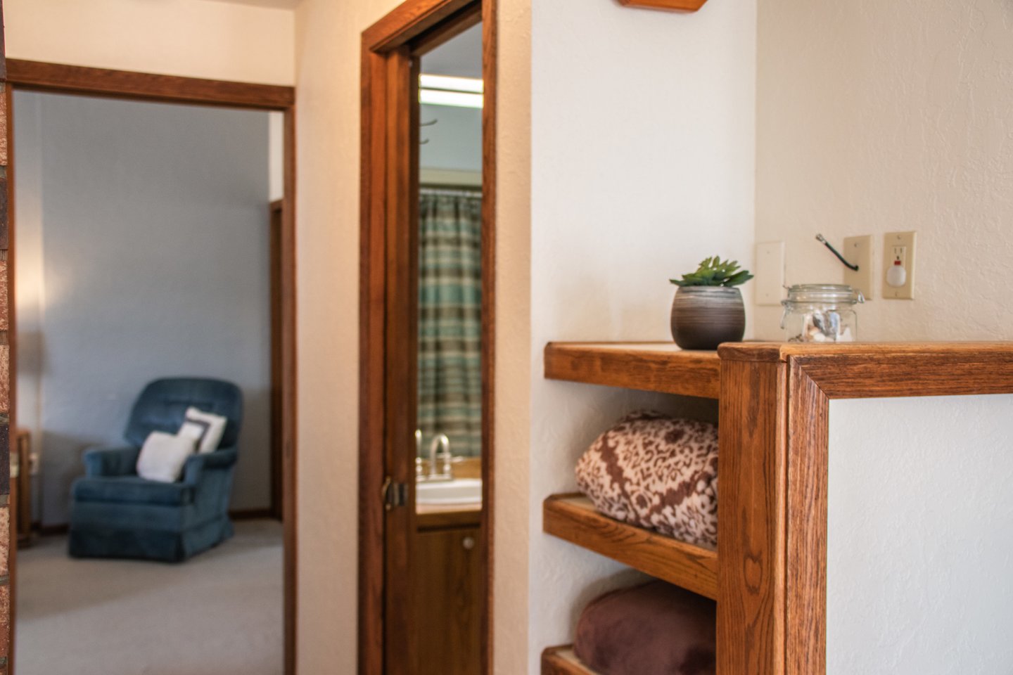 Two bathrooms allow for extra privacy.
