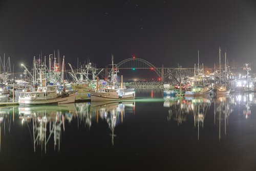 Stunning night views of the Newport Yaquina Bay Bridge.