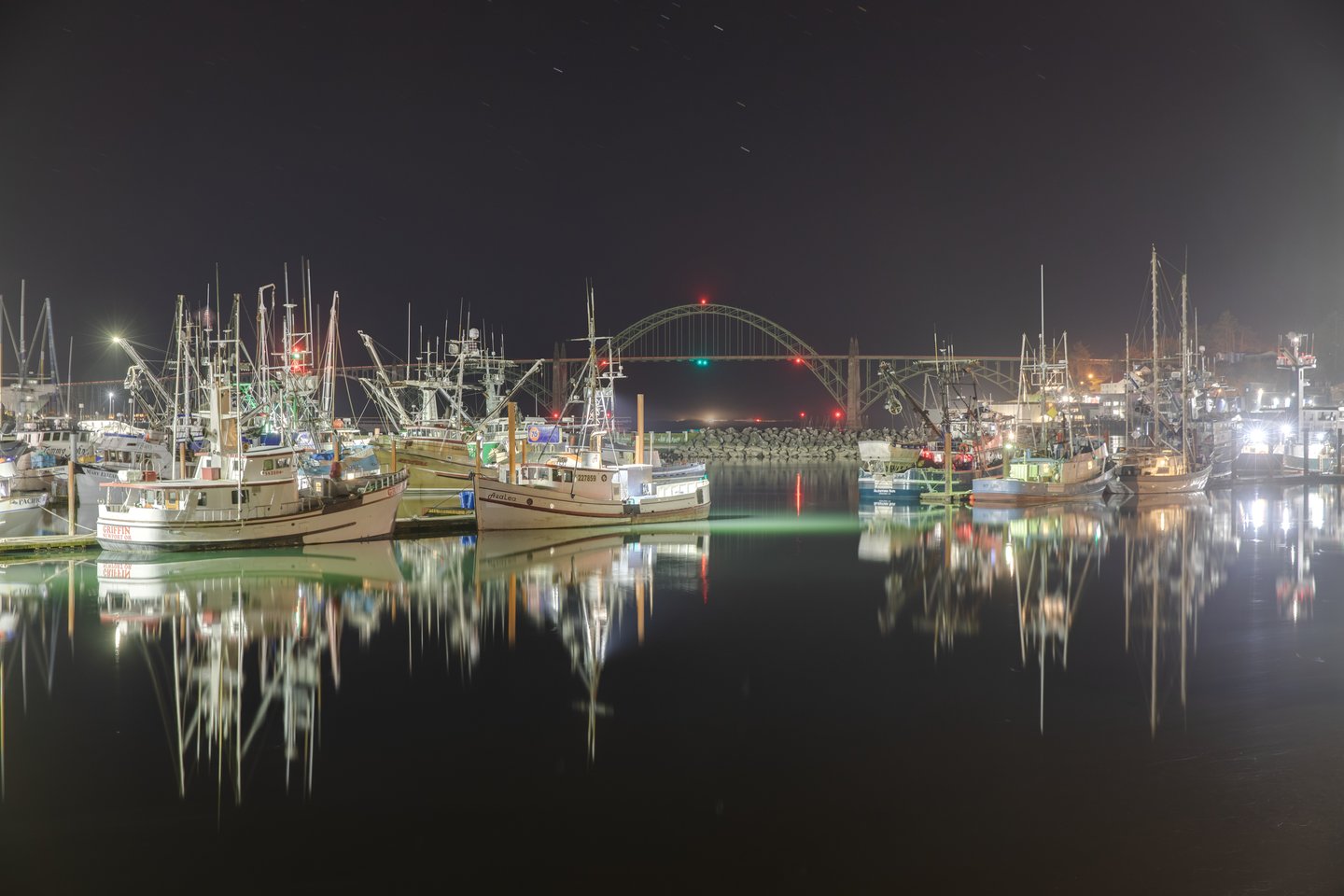 Stunning night views of the Newport Yaquina Bay Bridge.