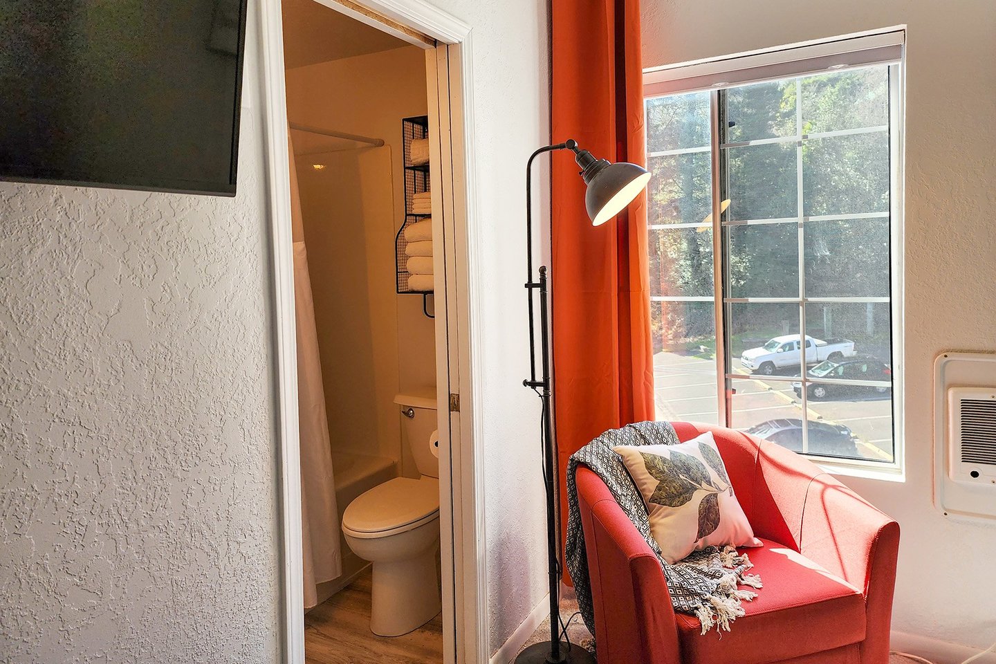 A little reading nook in the bedroom.