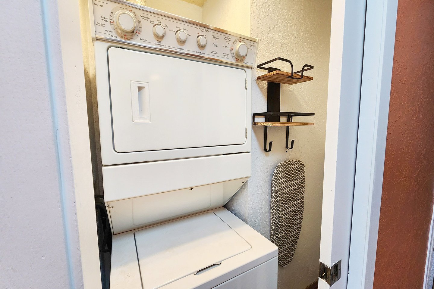 Washer/dryer for your convenience.