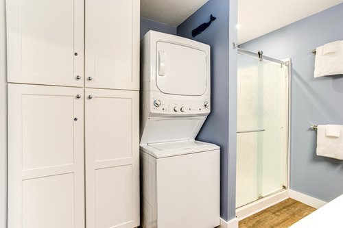 Laundry in the master bath.
