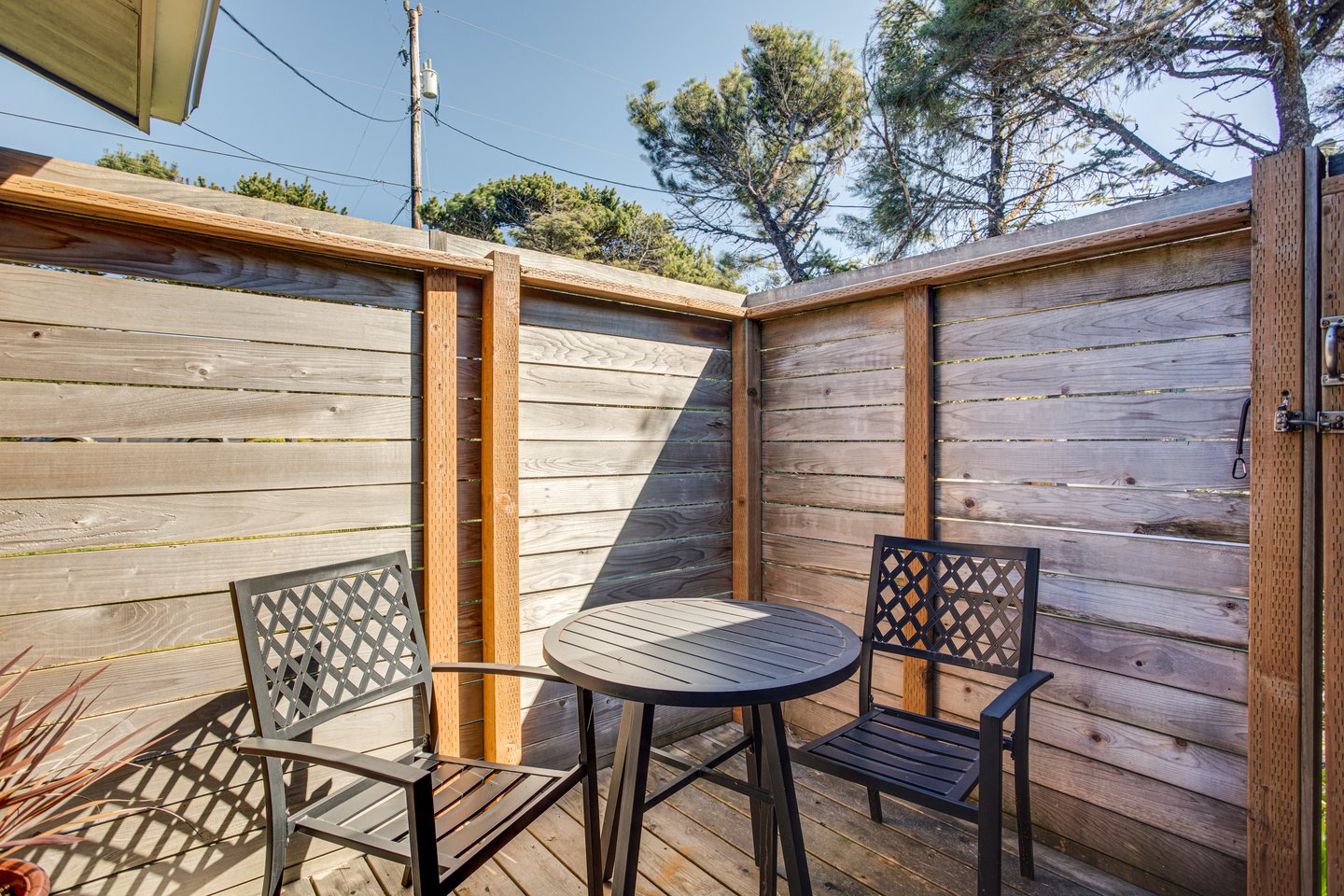 Take a seat outside with your morning coffee.