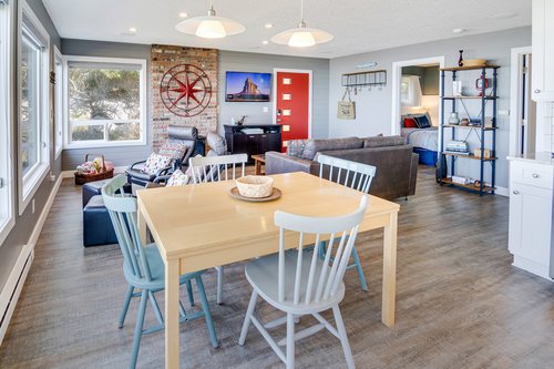 The open concept is great for spending time together.