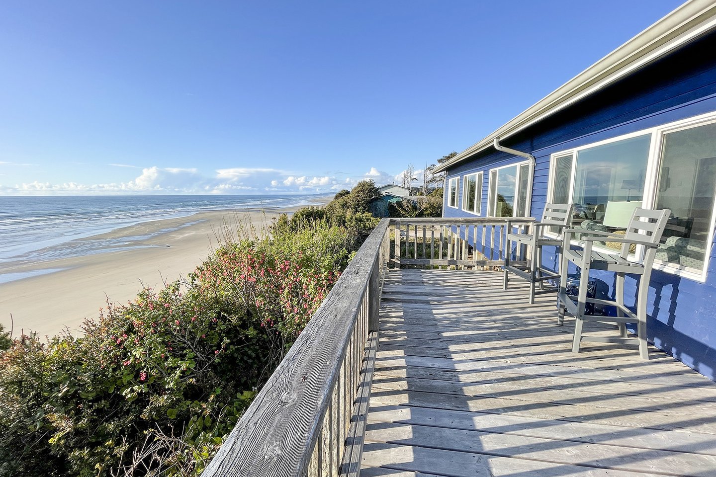 Sit on the deck and soak in the sound of the sea.