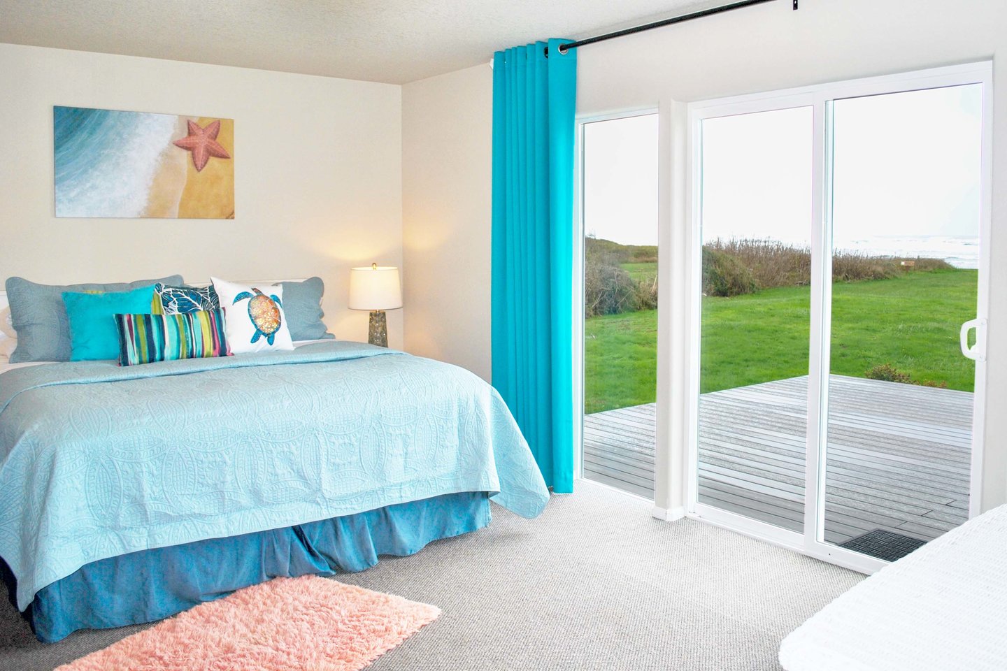Enjoy the comfort of this king bed with a view!