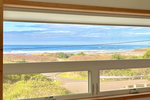 The view of the Pacific Ocean from the master bedroom.