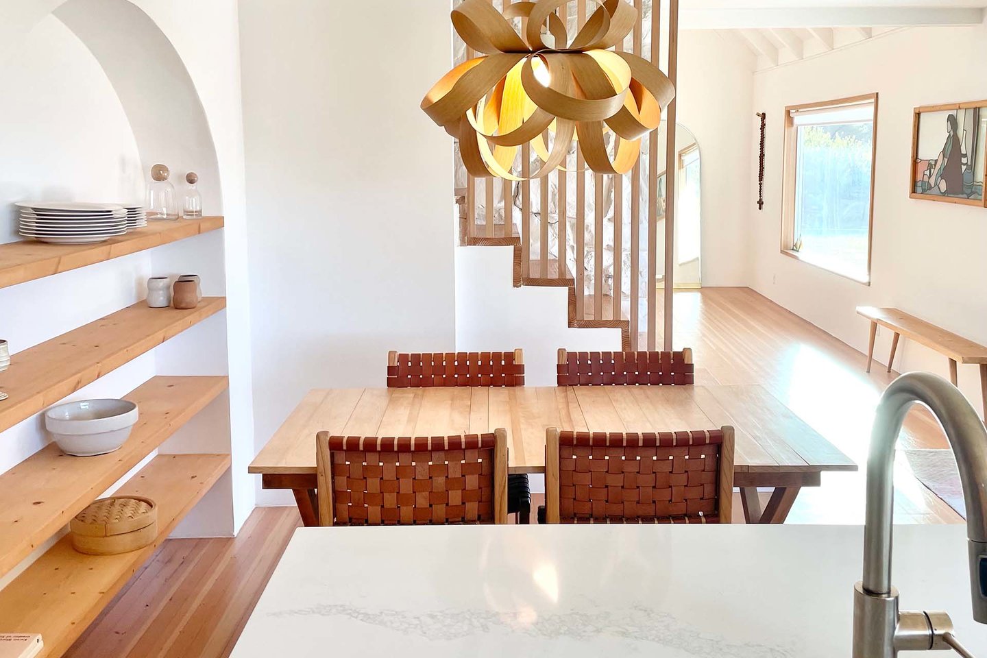 Open dining/kitchen is great for socializing.