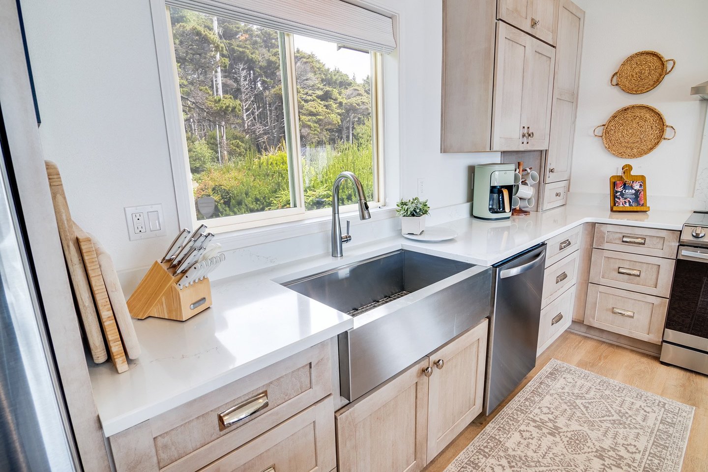 Plenty of counter space for food prep.