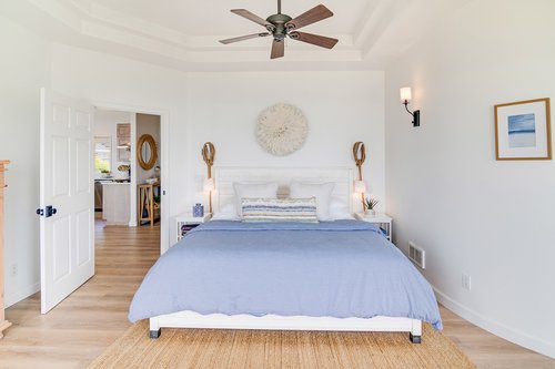 Luxuriate in comfort in the king bed in the primary bedroom.