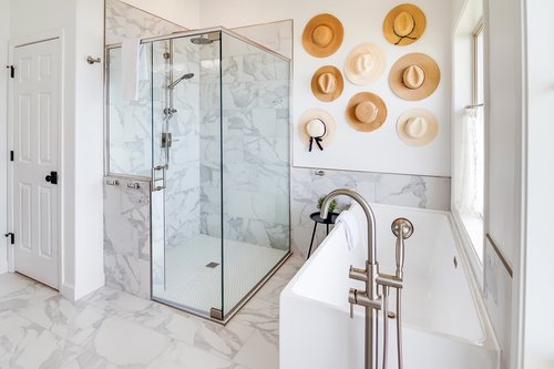 Soak in the tub or enjoy a shower with an ocean view.