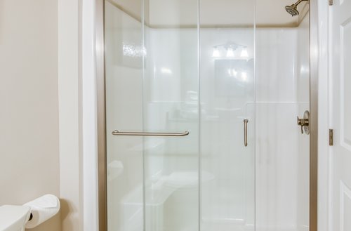 Walk in shower to enjoy.
