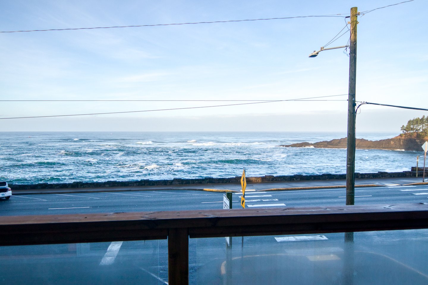 View Depoe Bay and the Spouting Horn from the comfort of your deck.