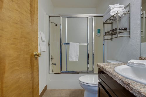 Tub/shower combo in the ensuite bath.
